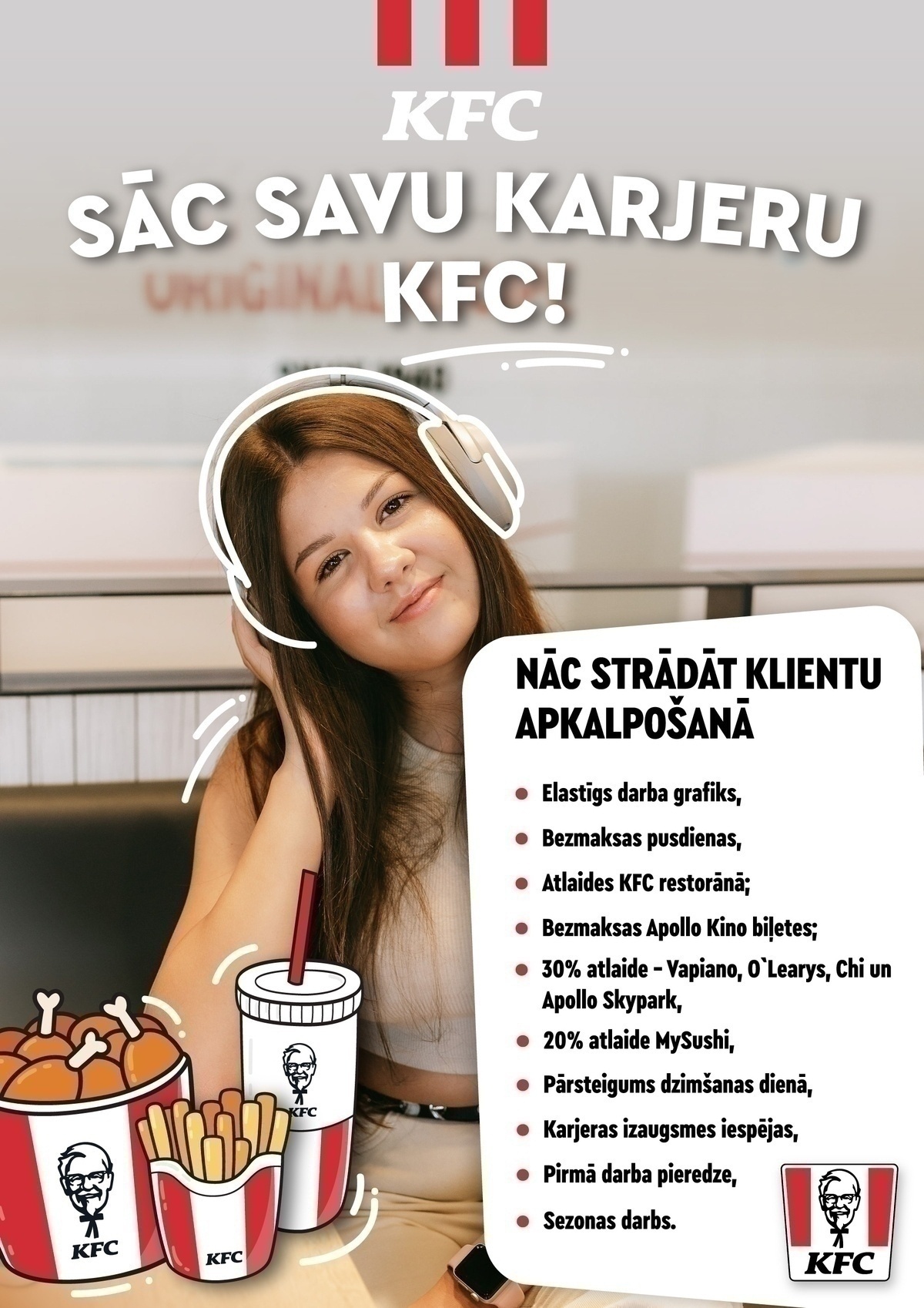 KFC Pārdevējs/-a "KFC" restorānā (TC "Alfa Akropole")