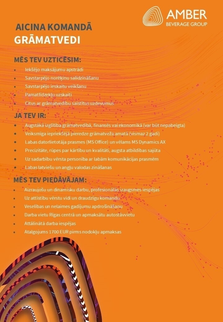 AMBER BEVERAGE GROUP, SIA Grāmatvedis/-e
