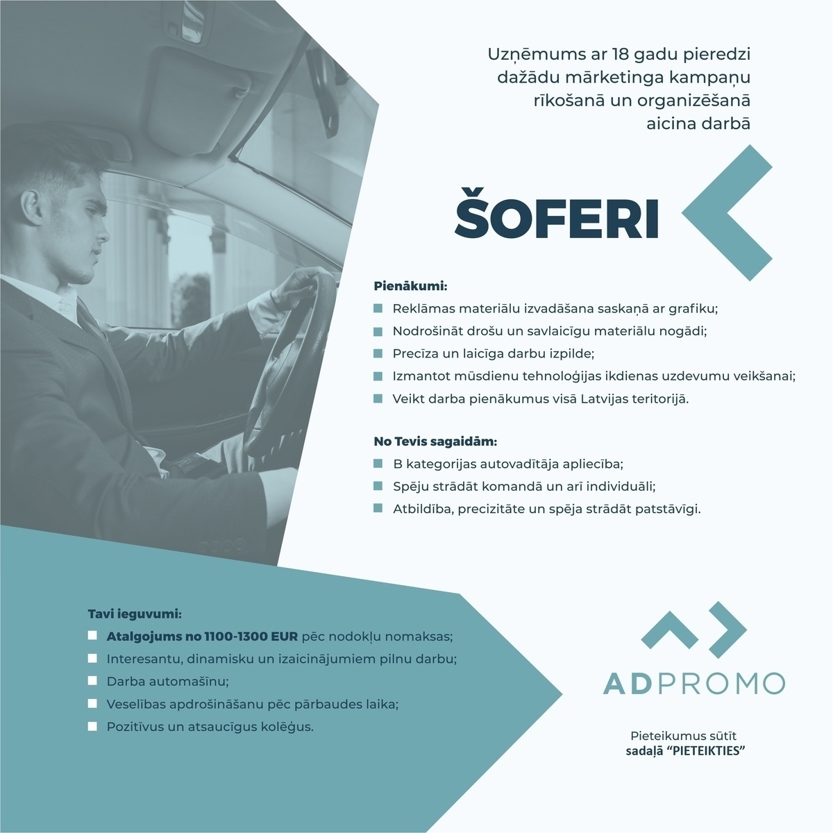 AD Promo Baltic, SIA Šoferis/-e