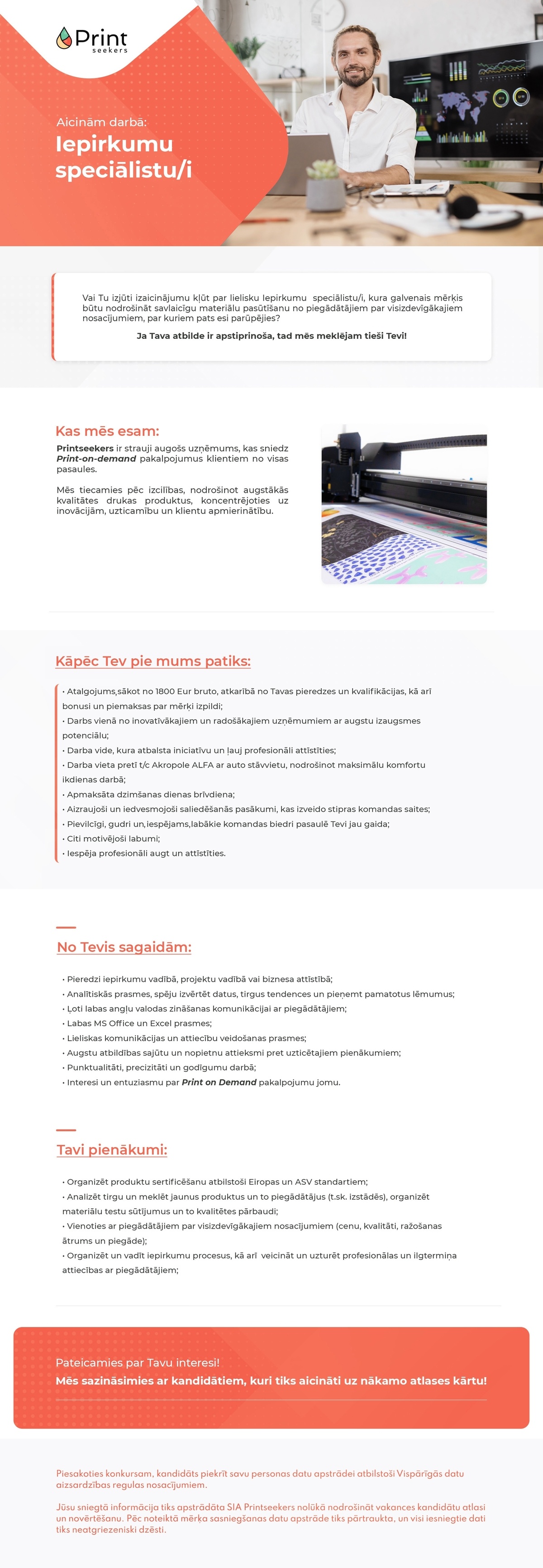 Printseekers, SIA Iepirkumu speciālists/-e