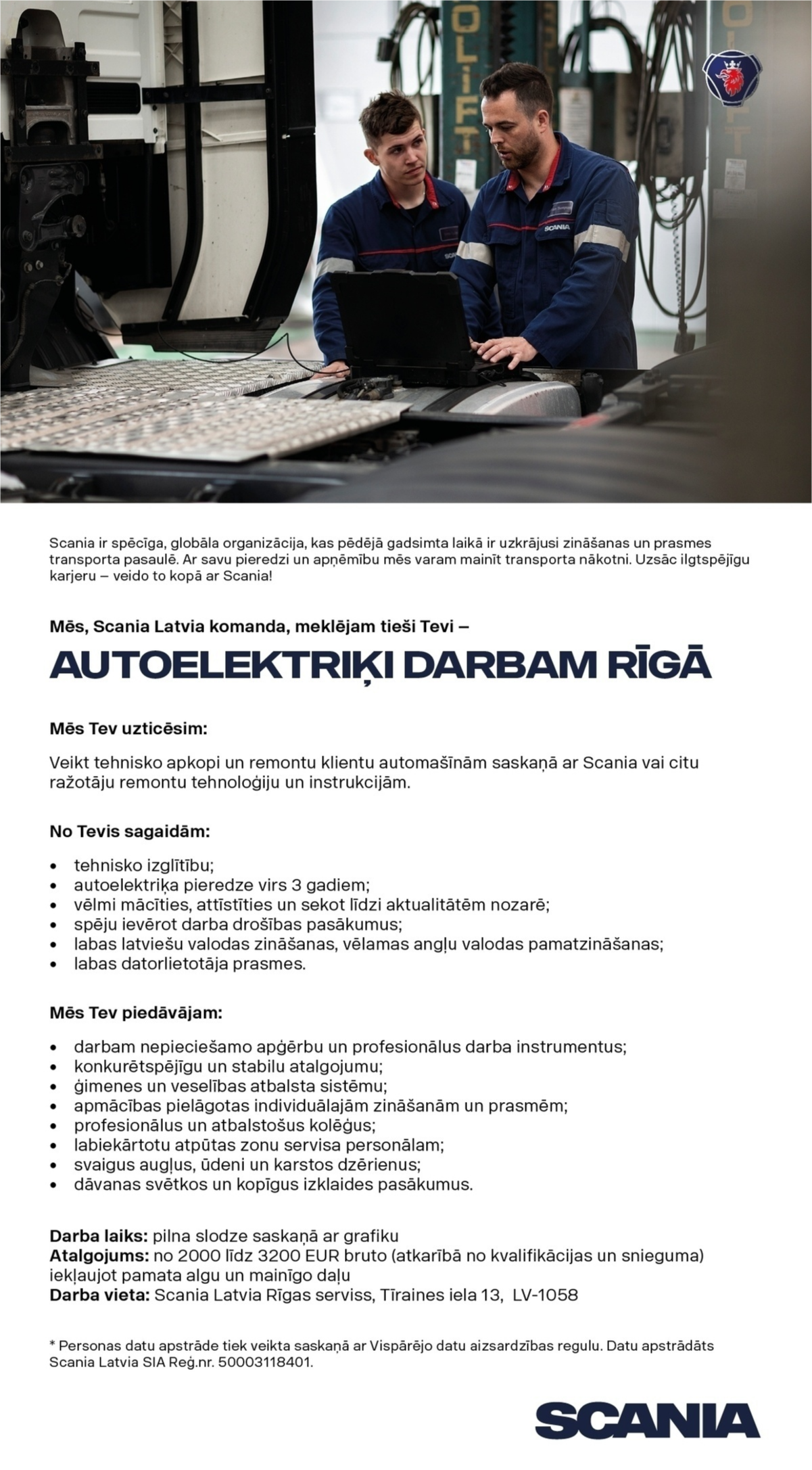 SCANIA LATVIA, SIA Autoelektriķis/-e