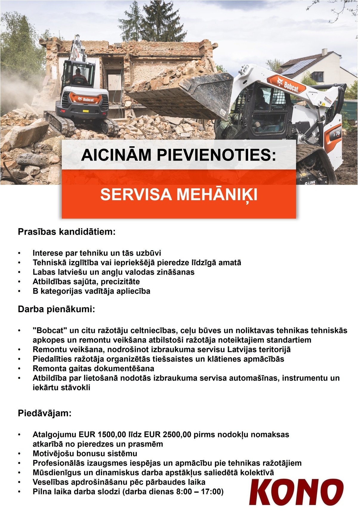 KONO, SIA Mehāniķis/-e