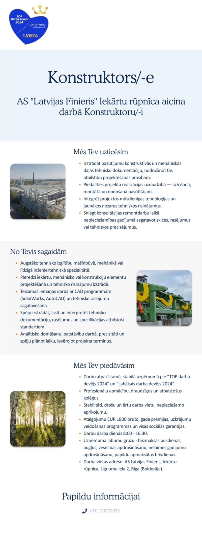 AS "Latvijas Finieris" Konstruktors/-e