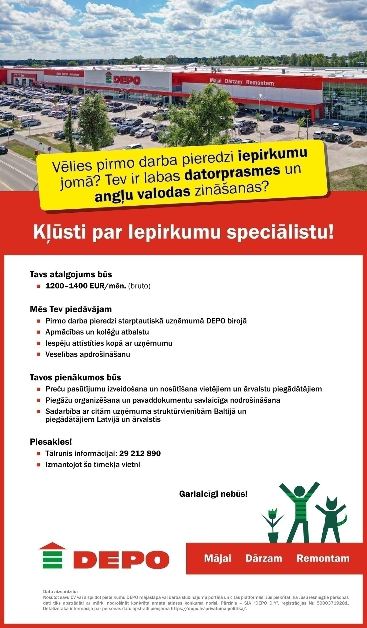 DEPO DIY, SIA Iepirkumu speciālists/-e