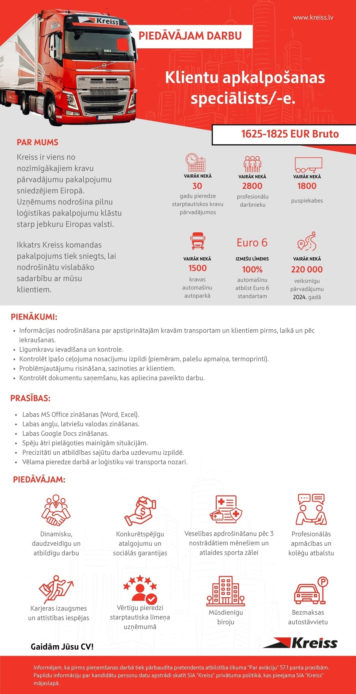 Kreiss, SIA Klientu apkalpošanas speciālists/-e