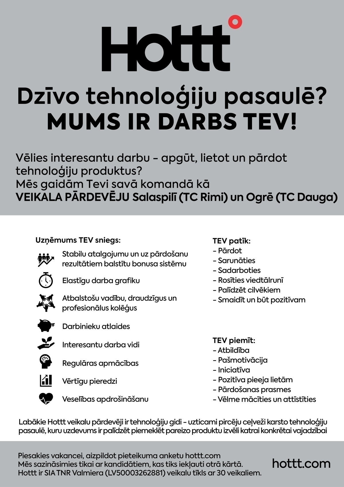 TNR Valmiera, SIA Pārdevējs/-a (TC "RIMI" Salaspilī un TC ''Dauga'' Ogrē)