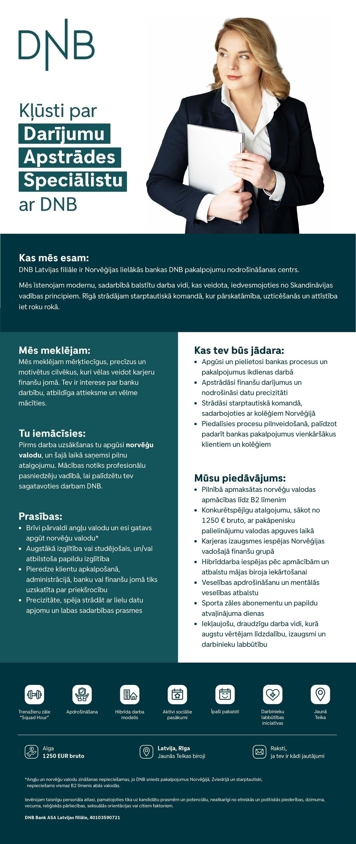 SAS "Manpower Lit" filiāle "Manpower Lit" Darījumu apstrādes speciālists/-e