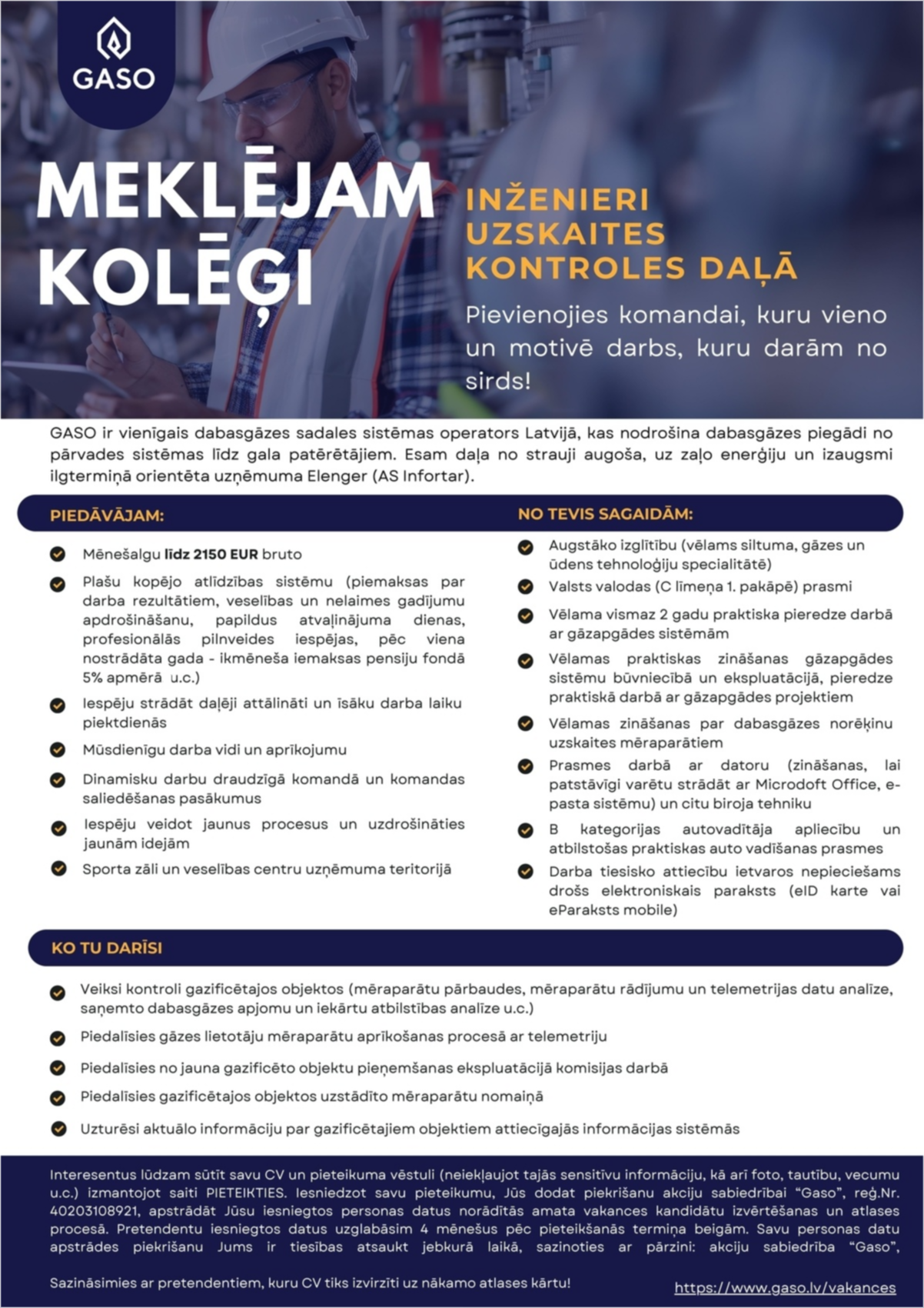 Gaso, AS Inženieris/-e