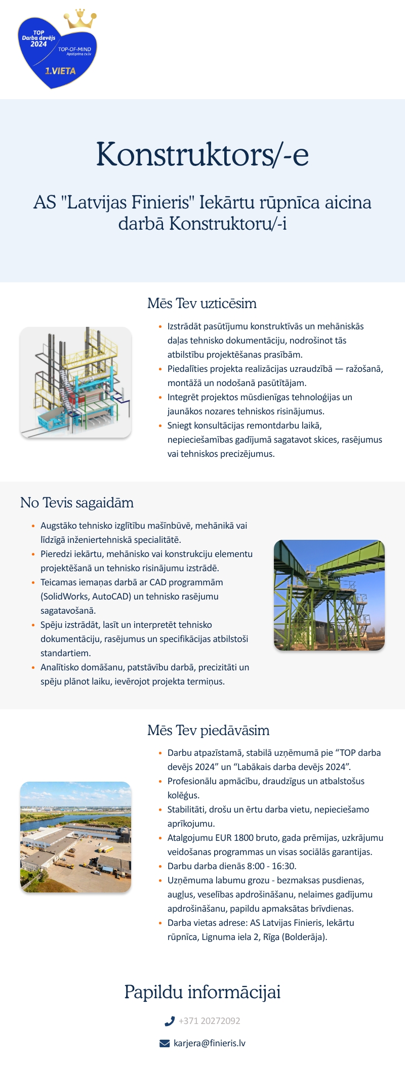 AS "Latvijas Finieris" Konstruktors/-e