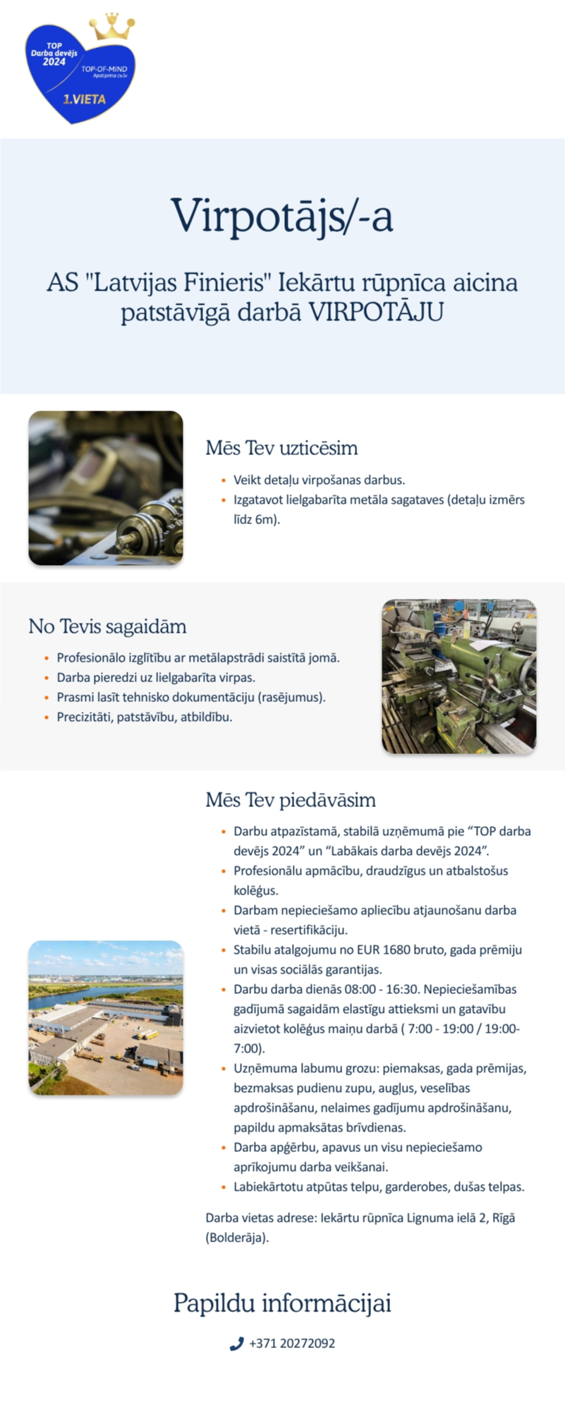 AS "Latvijas Finieris" Virpotājs / -a