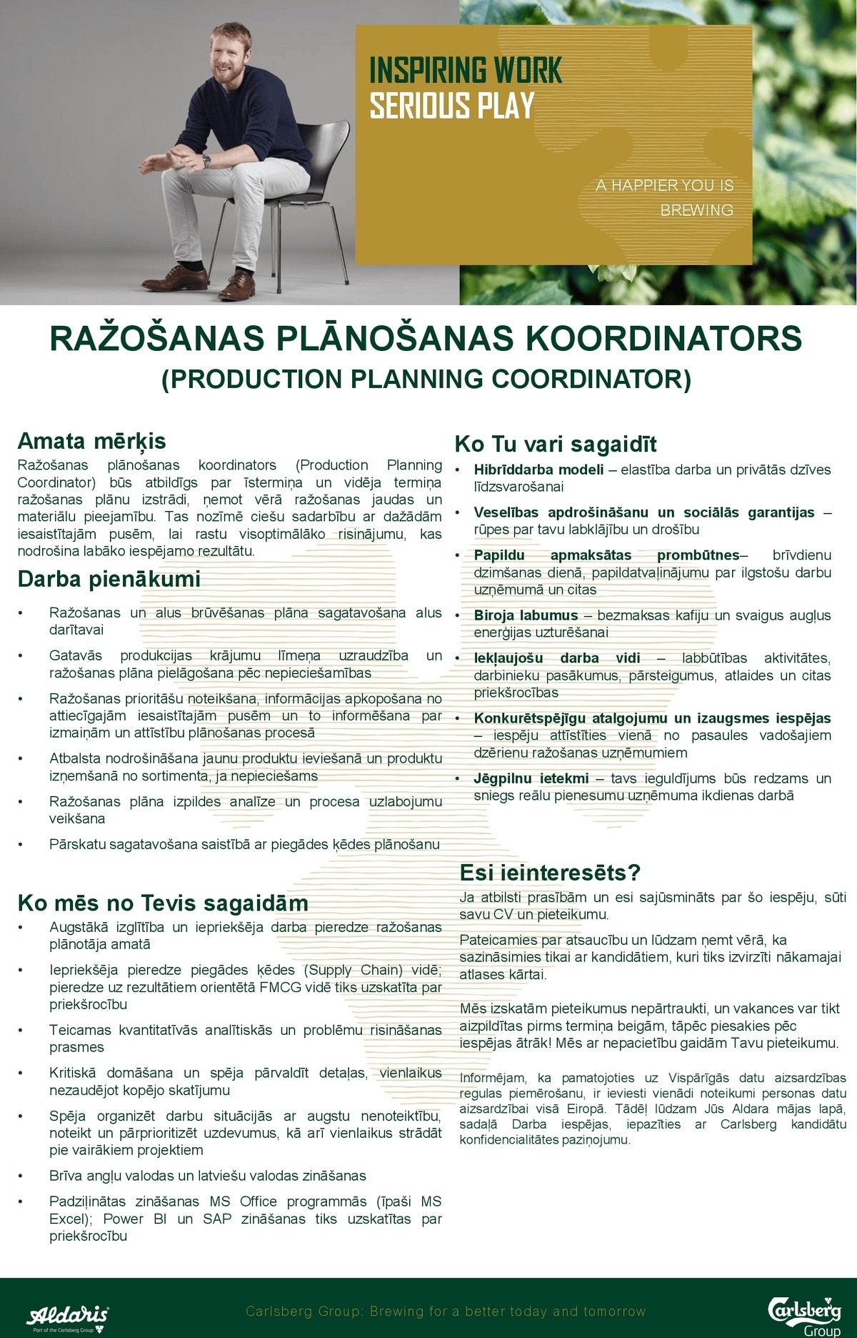 Aldaris, AS Ražošanas plānošanas koordinators/-e