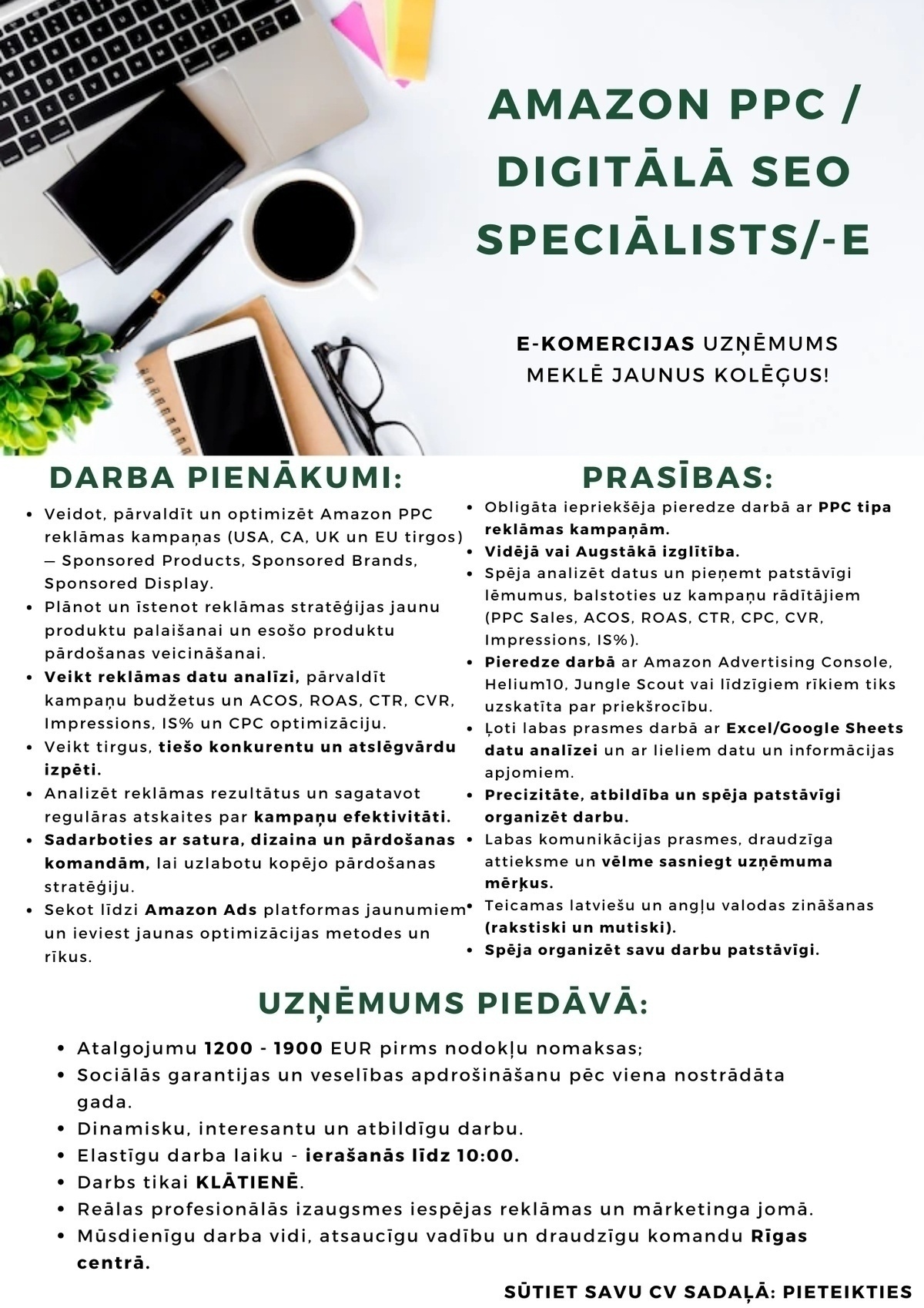 Ozo Brothers, SIA Amazon PPC / Digitālā SEO speciālists/-e