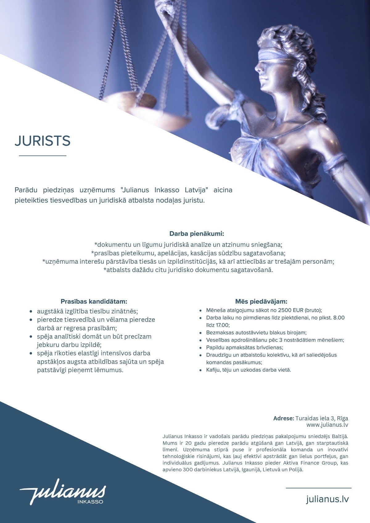 JULIANUS INKASSO LATVIJA, SIA Jurists/-e