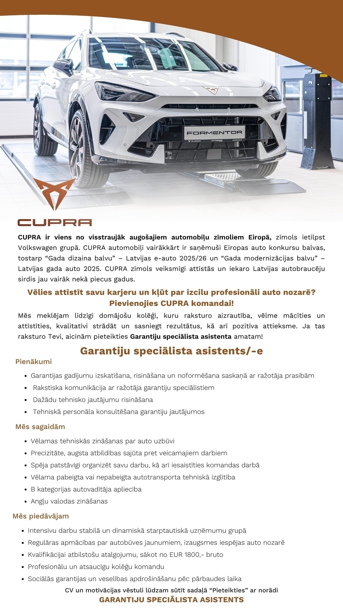 Autobrava, SIA Garantiju speciālists/-e