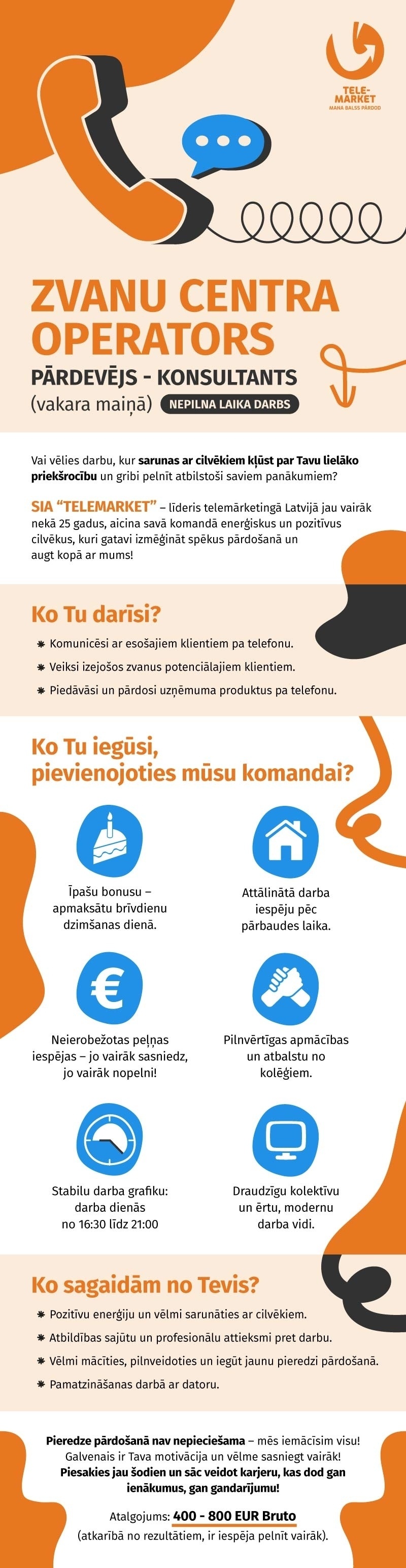 Telemarket, SIA Pārdevējs/-a - konsultants/-e vakara maiņā