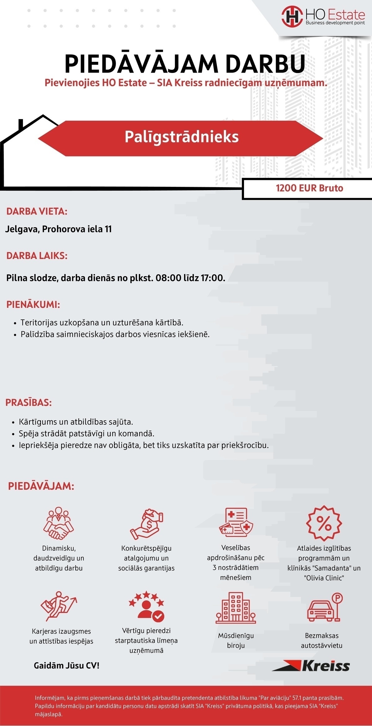 SIA Kreiss Palīgstrādnieks/-ce