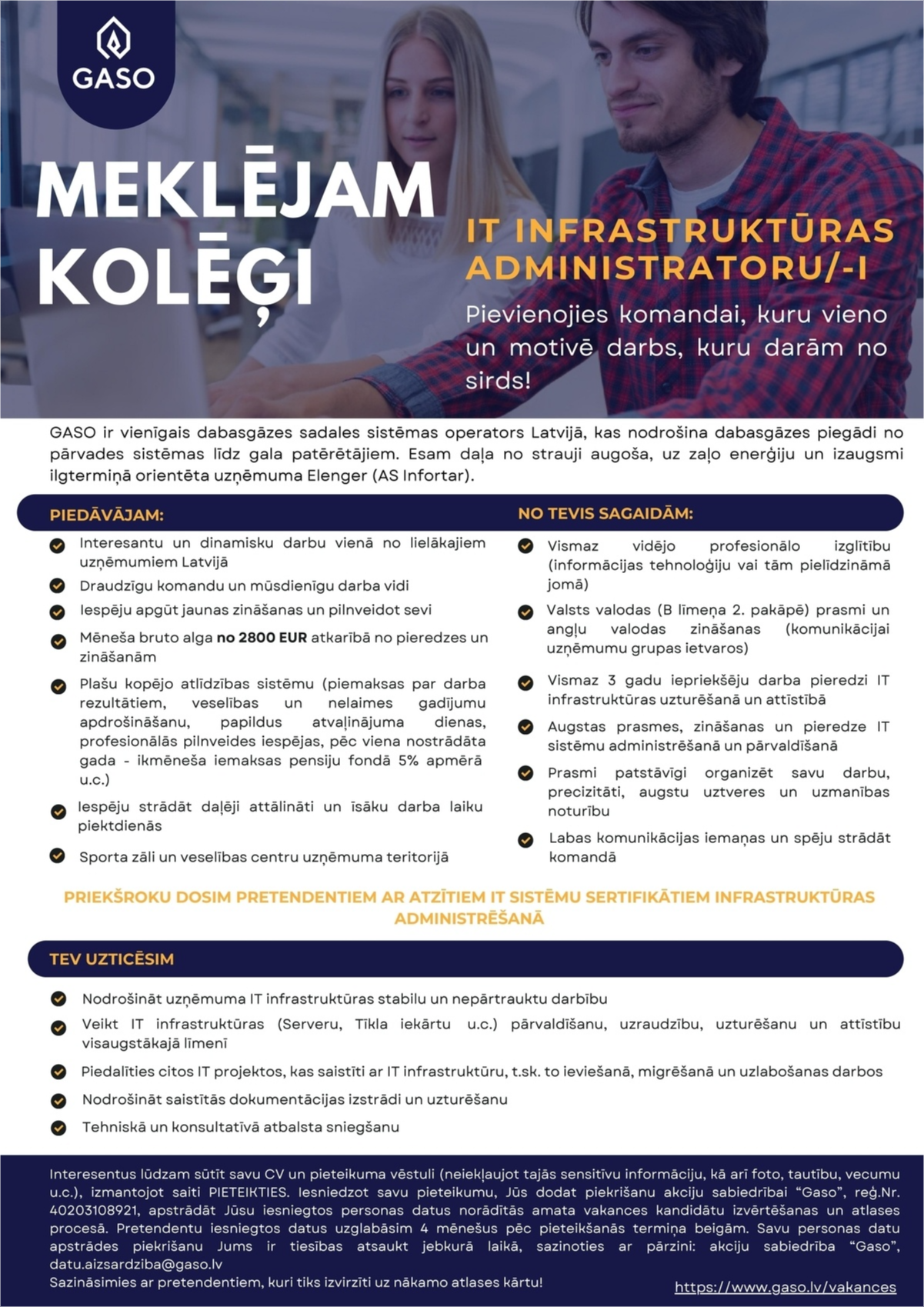 Gaso, AS IT speciālists/-e