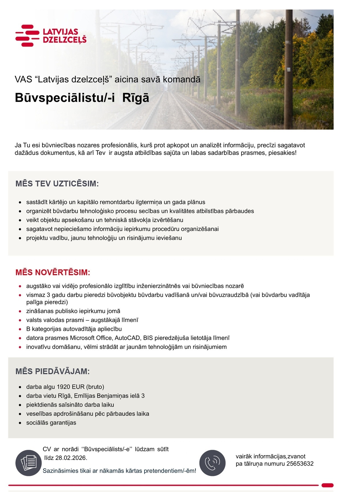 Latvijas dzelzceļš, VAS Būvspeciālists/-e