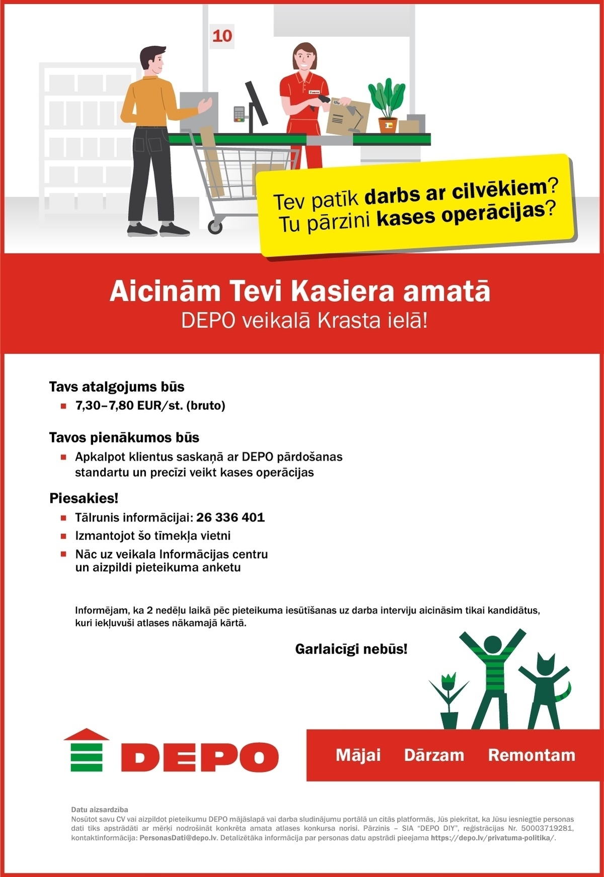 DEPO DIY, SIA Kasieris/-e Krasta ielā