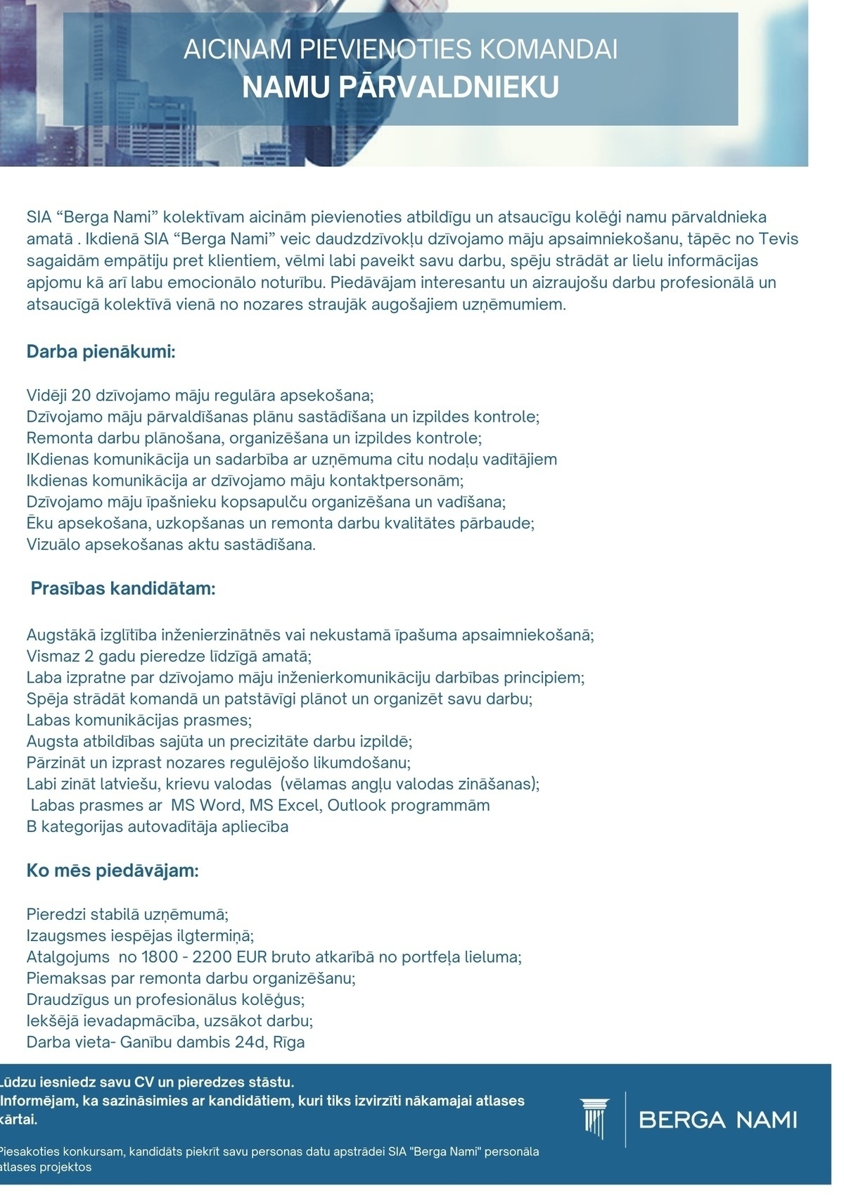 Berga Nami, SIA Namu pārvaldnieks/-ce