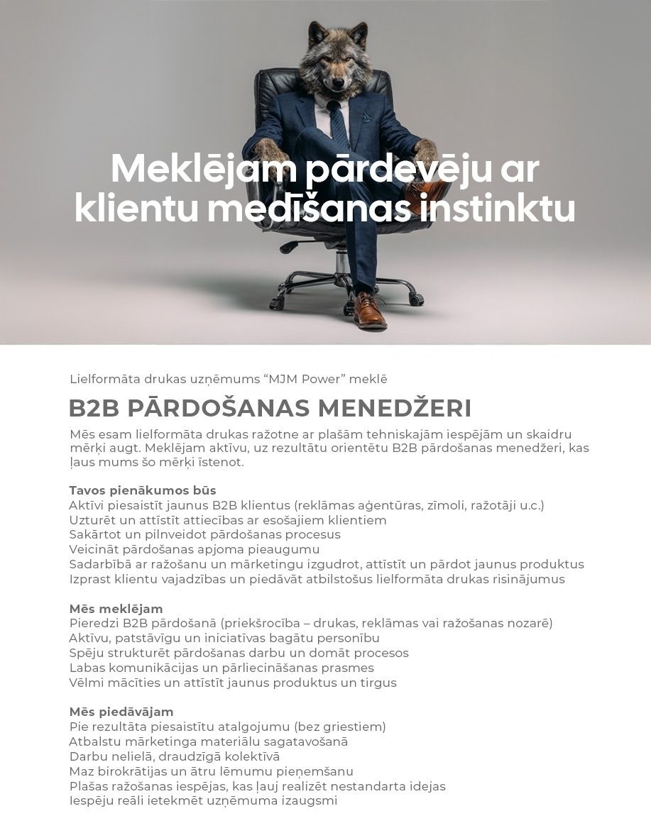 Solomonovs solutions SIA B2B pārdošanas menedžeris/-e