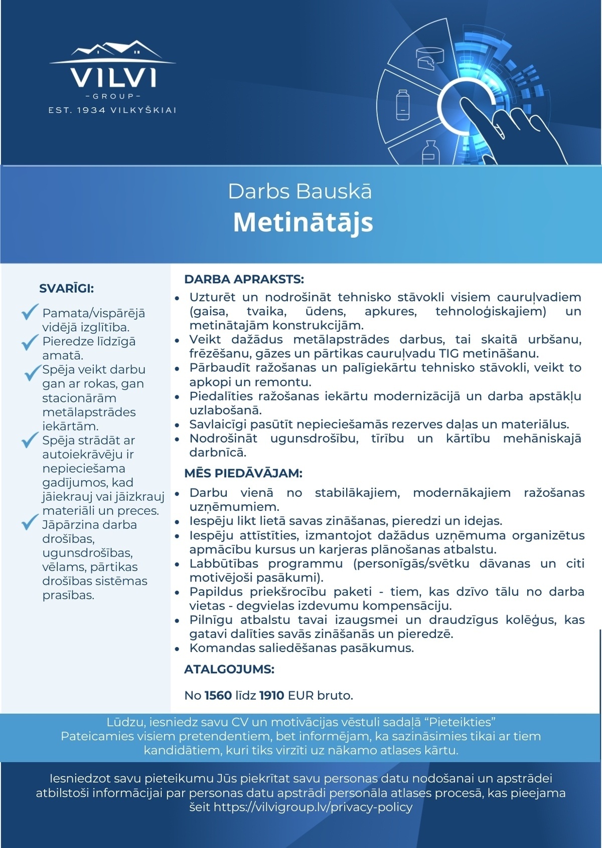 Baltic Dairy Board, SIA Metinātājs/-a