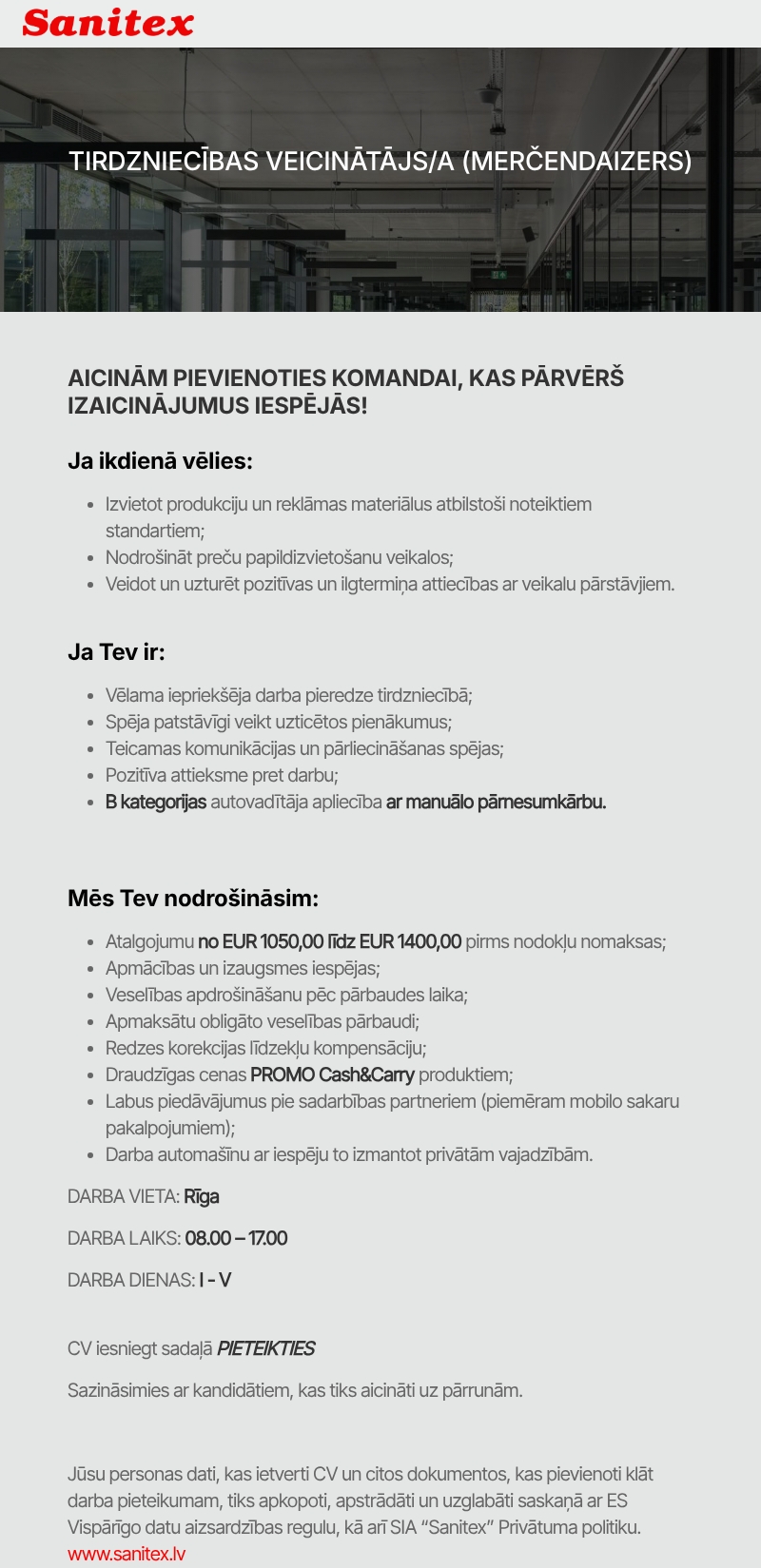 Sanitex, SIA TIRDZNIECĪBAS VEICINĀTĀJS (MERČENDAIZERS)