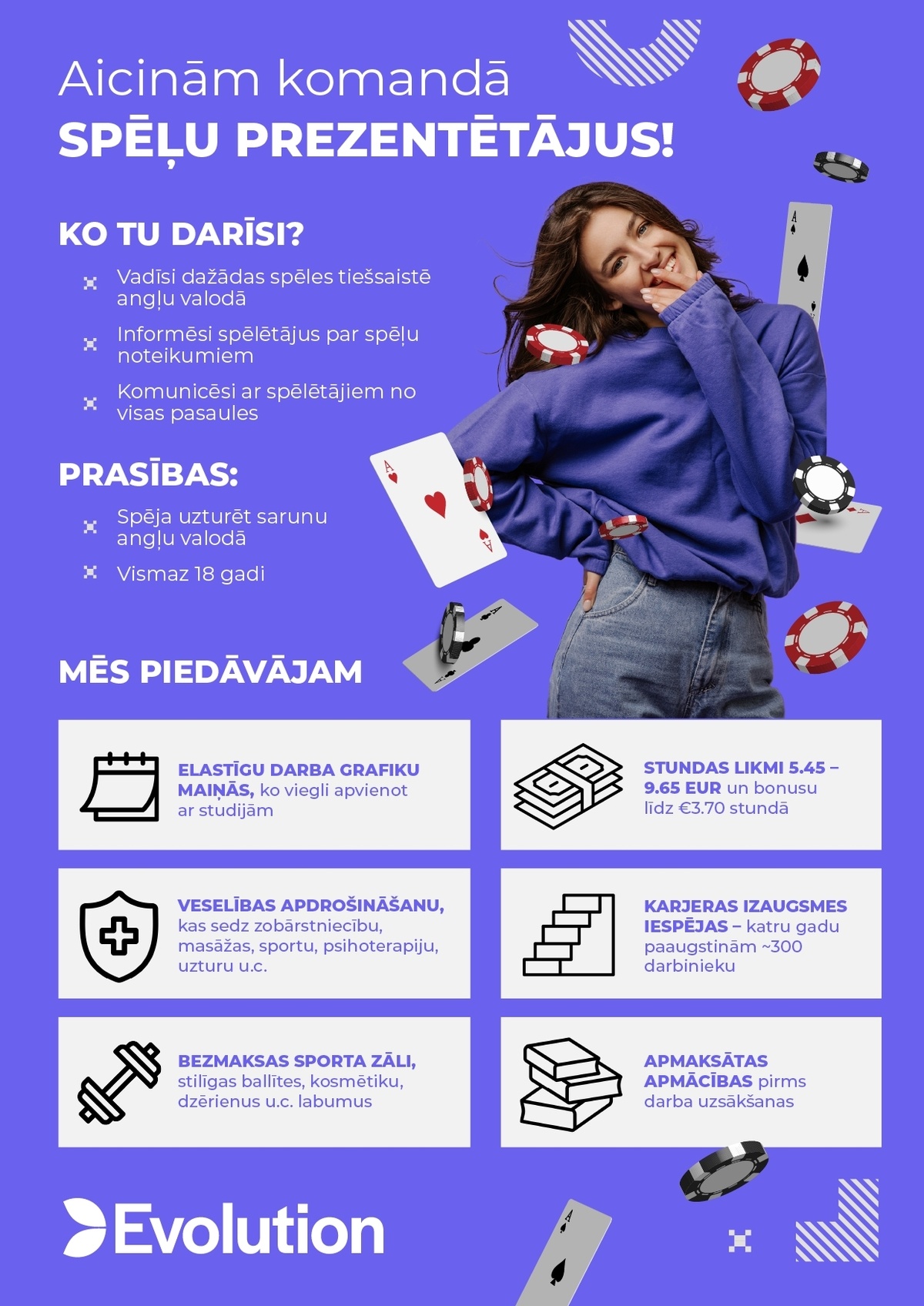 Evolution Latvia, SIA Spēļu prezentētājs/-a (Game Presenter)