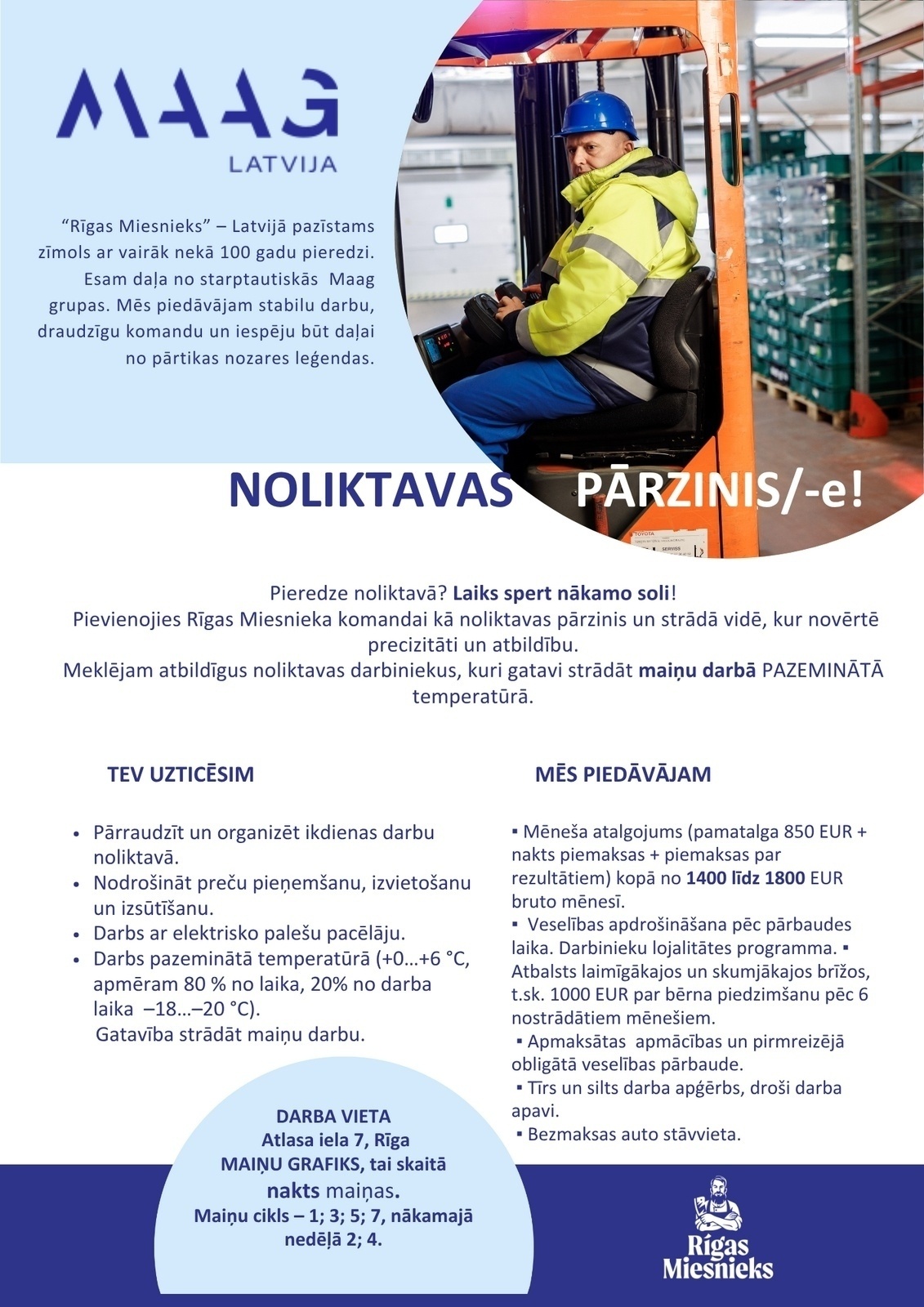 Maag Latvija, AS Noliktavas pārzinis/-e