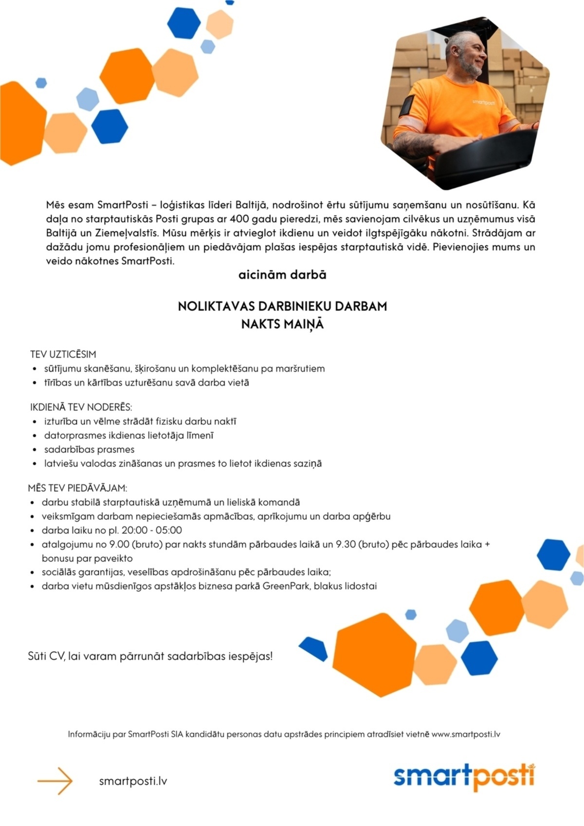SmartPosti, SIA Noliktavas darbinieks/-ce