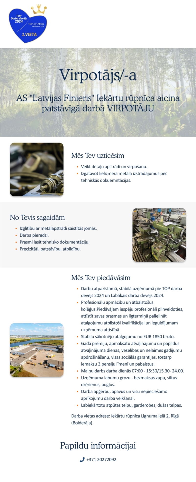 AS "Latvijas Finieris" Virpotājs / -a