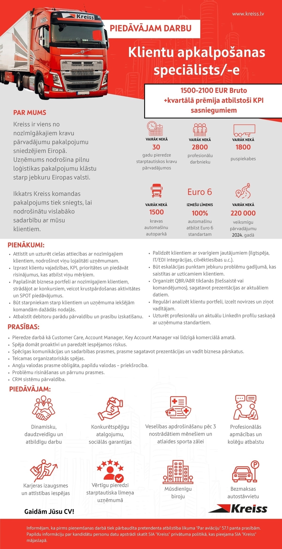 Kreiss, SIA Klientu apkalpošanas speciālists/-e