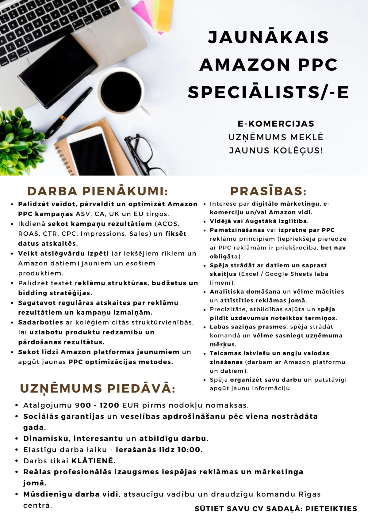 Ozo Brothers, SIA Jaunākais/-ā e-komercijas speciālists/-e