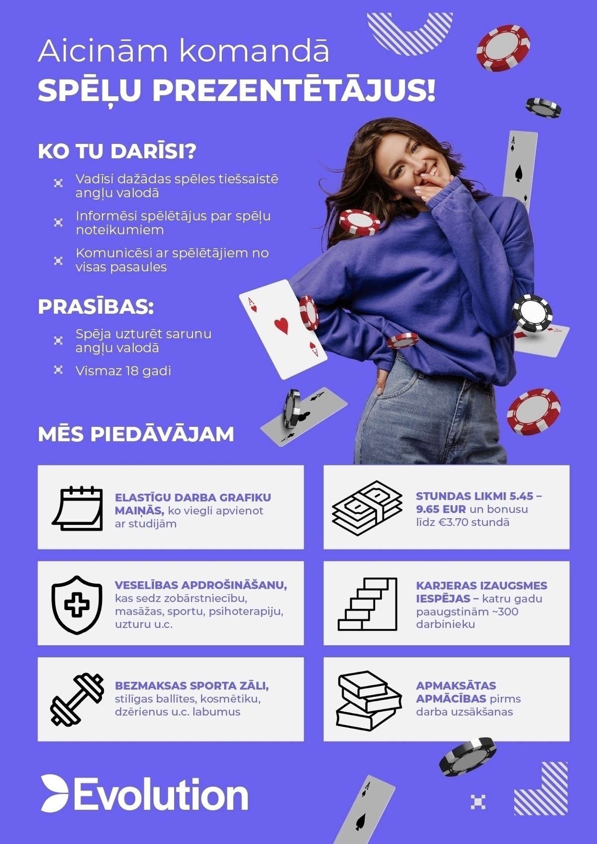 Evolution Latvia, SIA Spēļu prezentētājs/-a (Game Presenter)