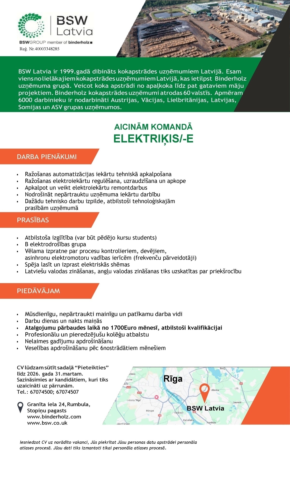 BSW LATVIA, SIA Elektriķis/-e