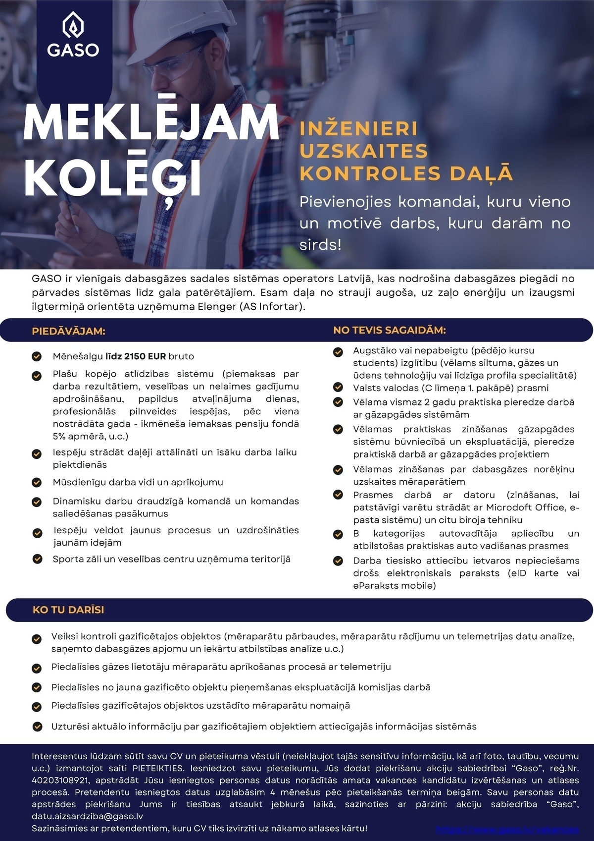 Gaso, AS Inženieris/-e