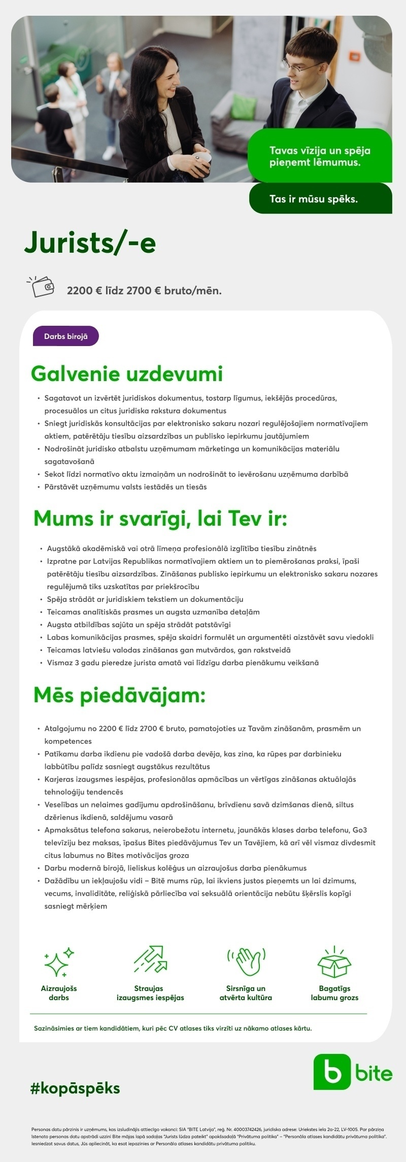 BITE Latvija, SIA Jurists/-e