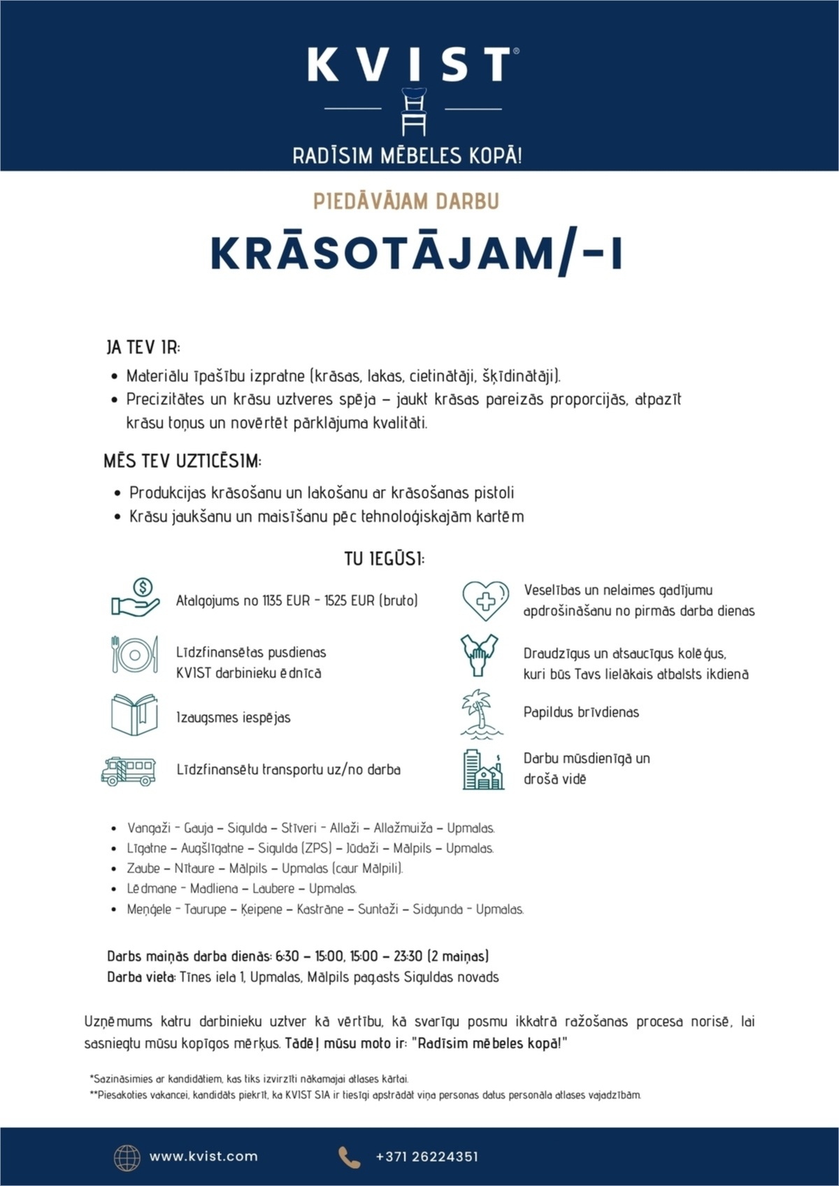 KVIST, SIA Krāsotājs/-a