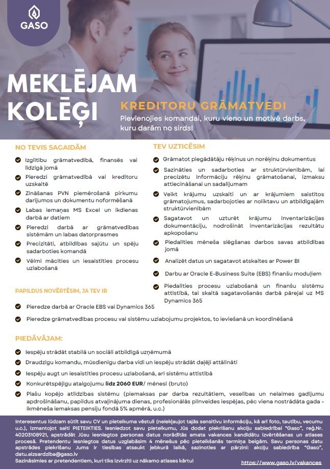 Gaso, AS Grāmatvedis/-e