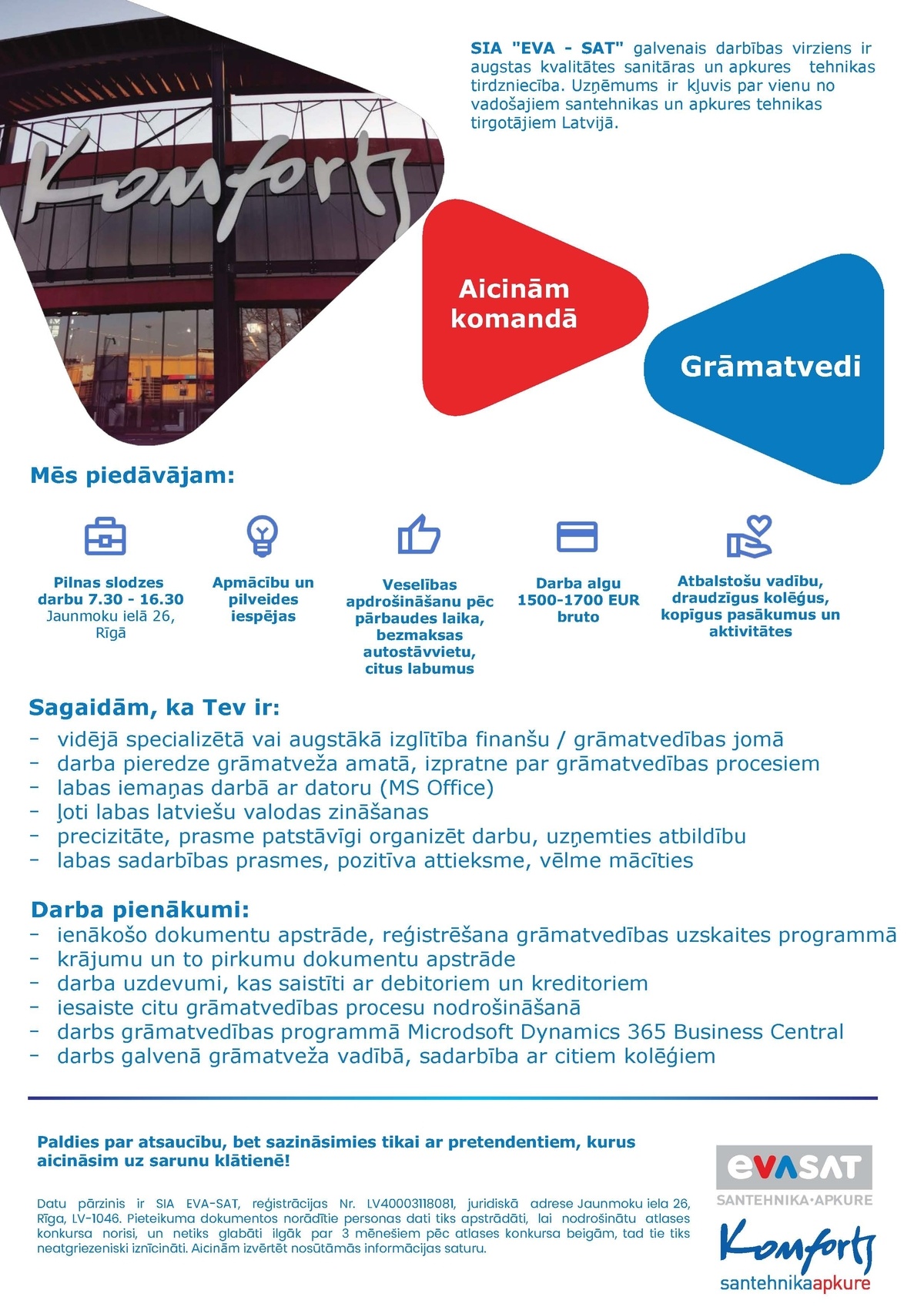 EVA-SAT, SIA Grāmatvedis/-e