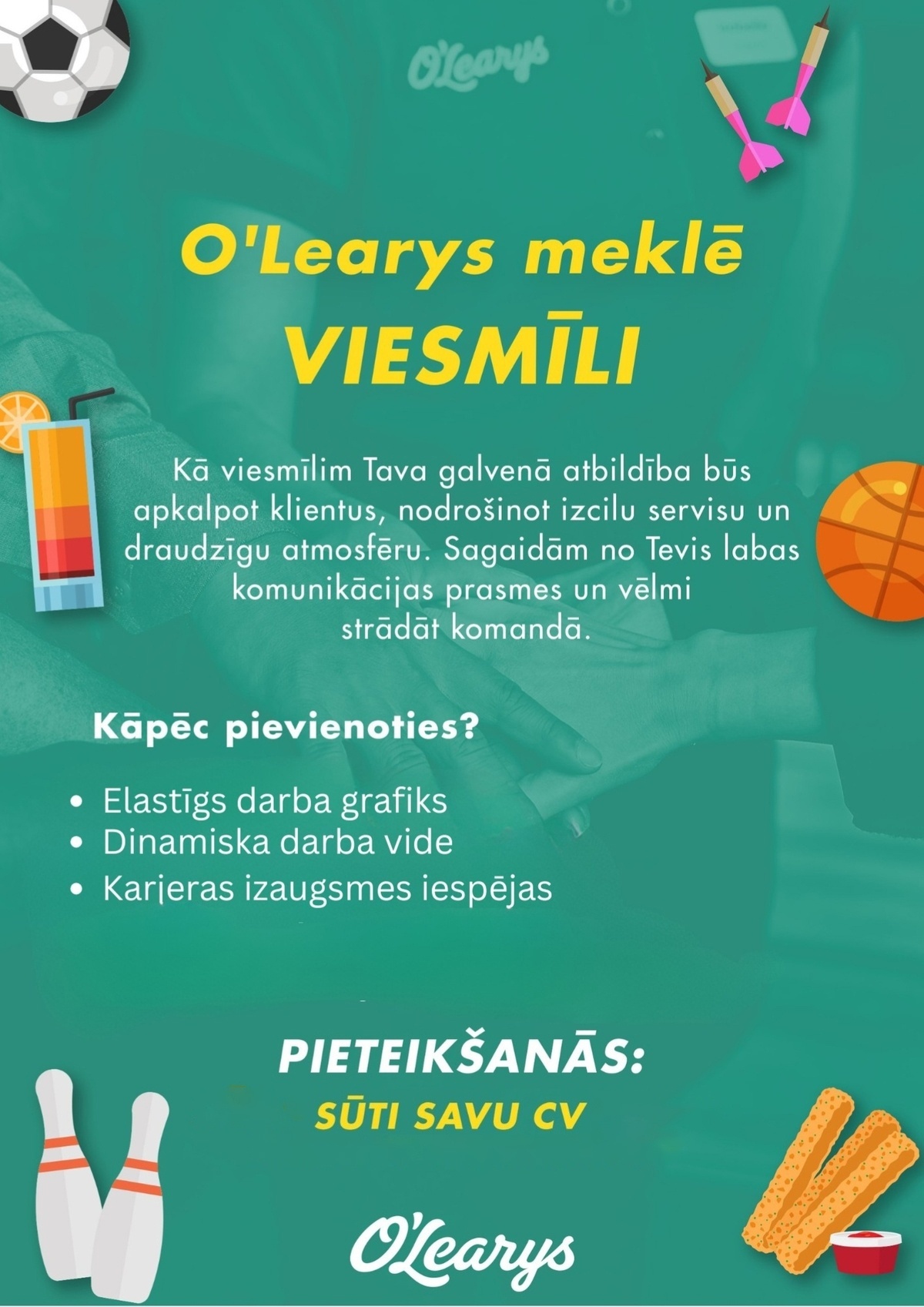 O'Learys Viesmīlis/-e "O'LEARYS" (TC "Akropole Rīga")