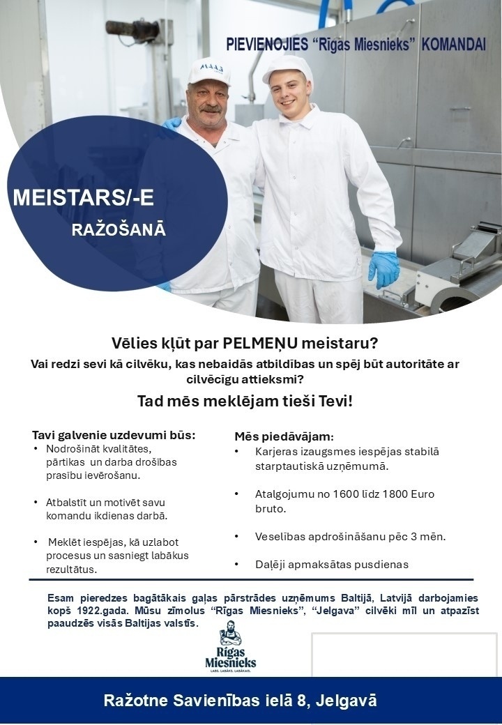 Maag Latvija, AS Meistars/-e ražošanā