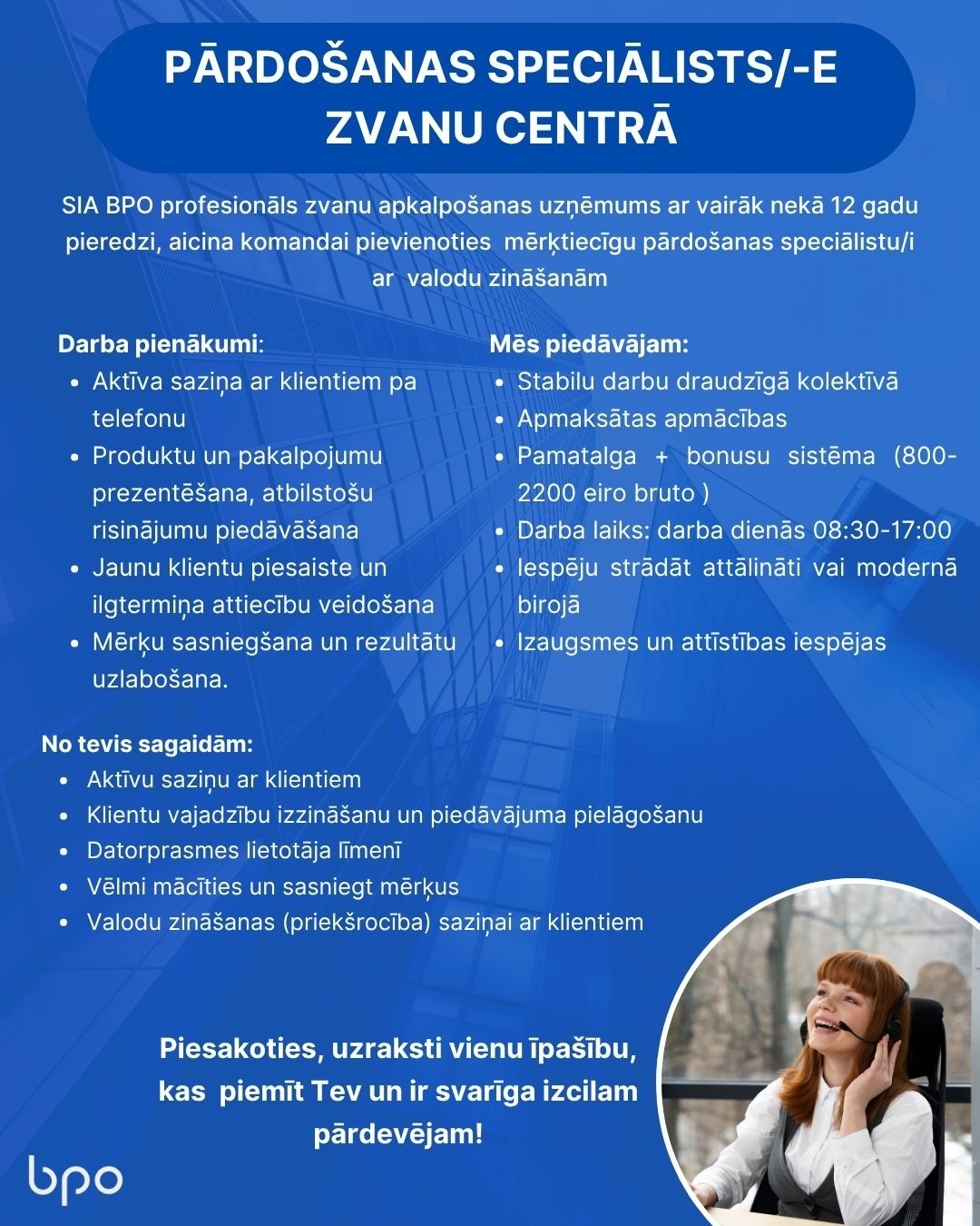 BPO, SIA Pārdošanas speciālists/-e