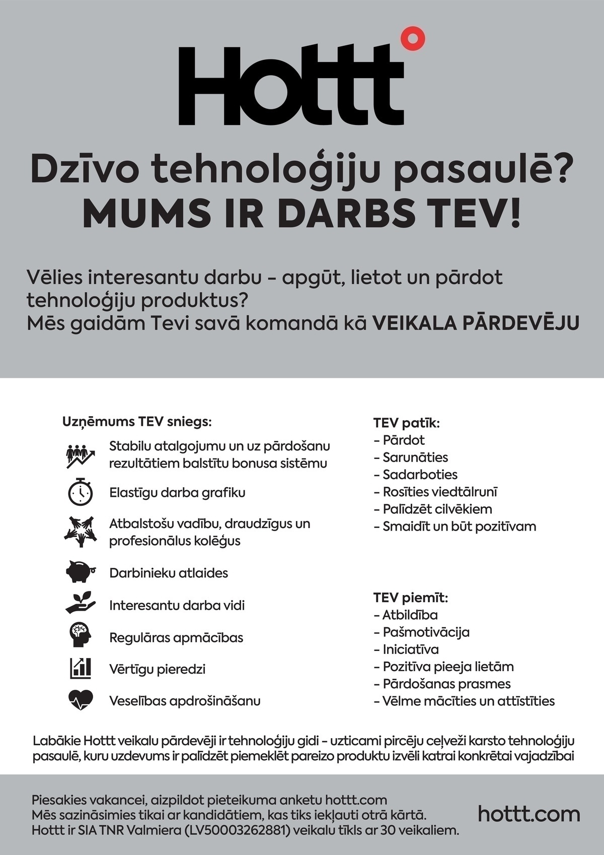 TNR Valmiera, SIA Pārdevējs/-a (TC "Aleja'' un TC ''A7'')