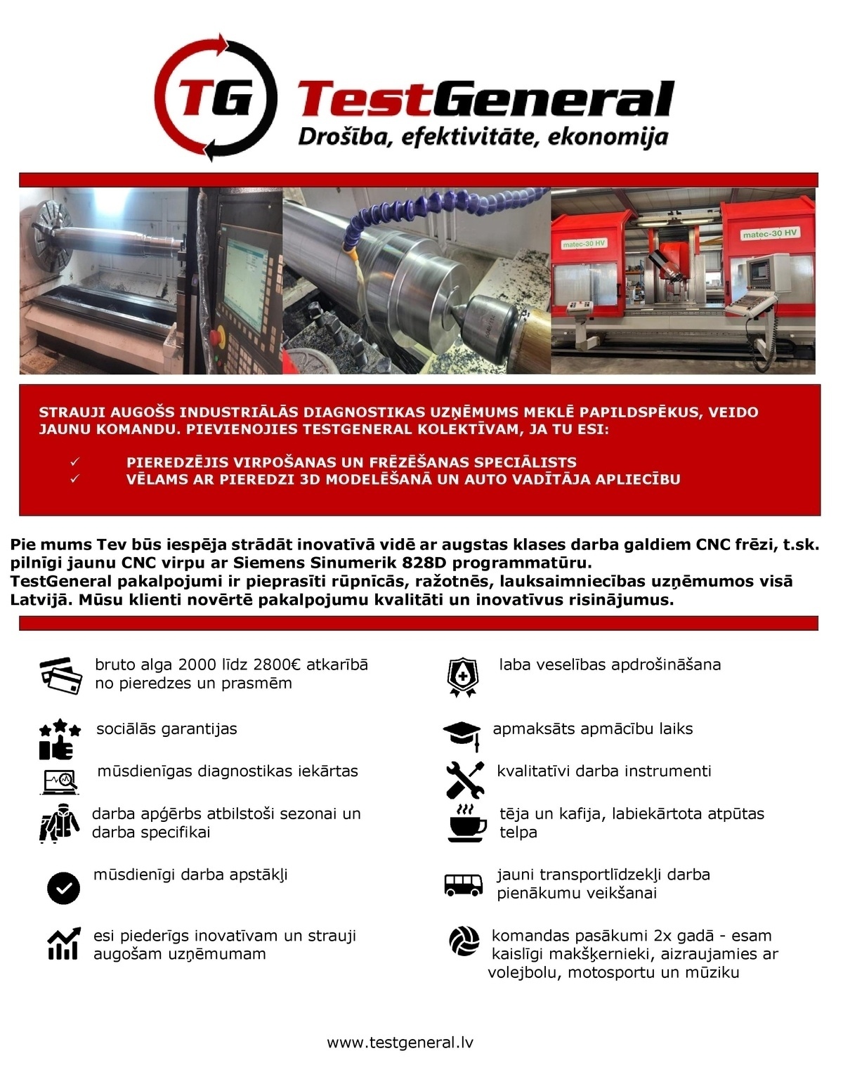 TestGeneral, SIA Virpotājs/-a - frēzētājs/-a