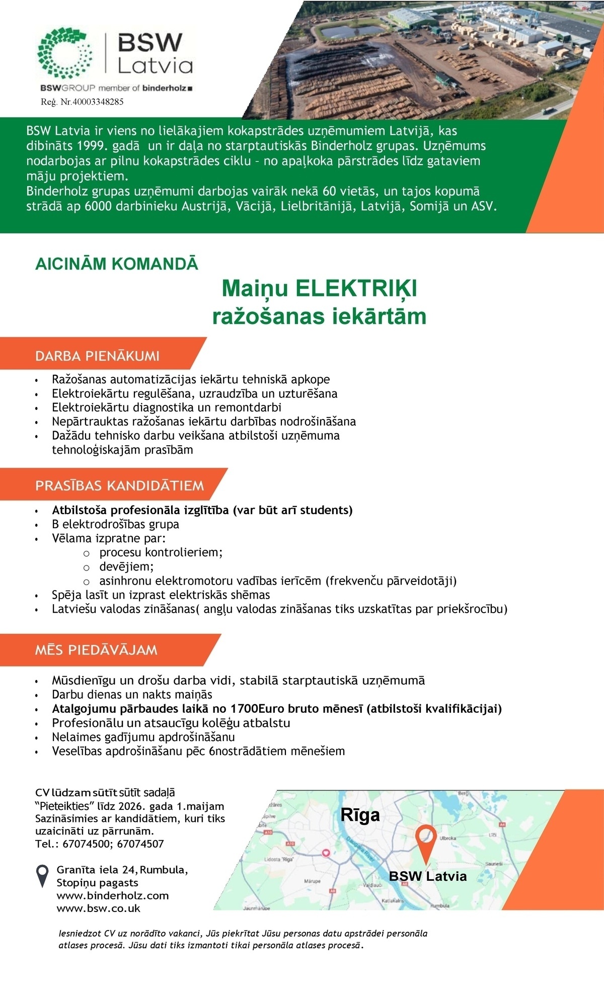 BSW LATVIA, SIA Elektriķis/-e