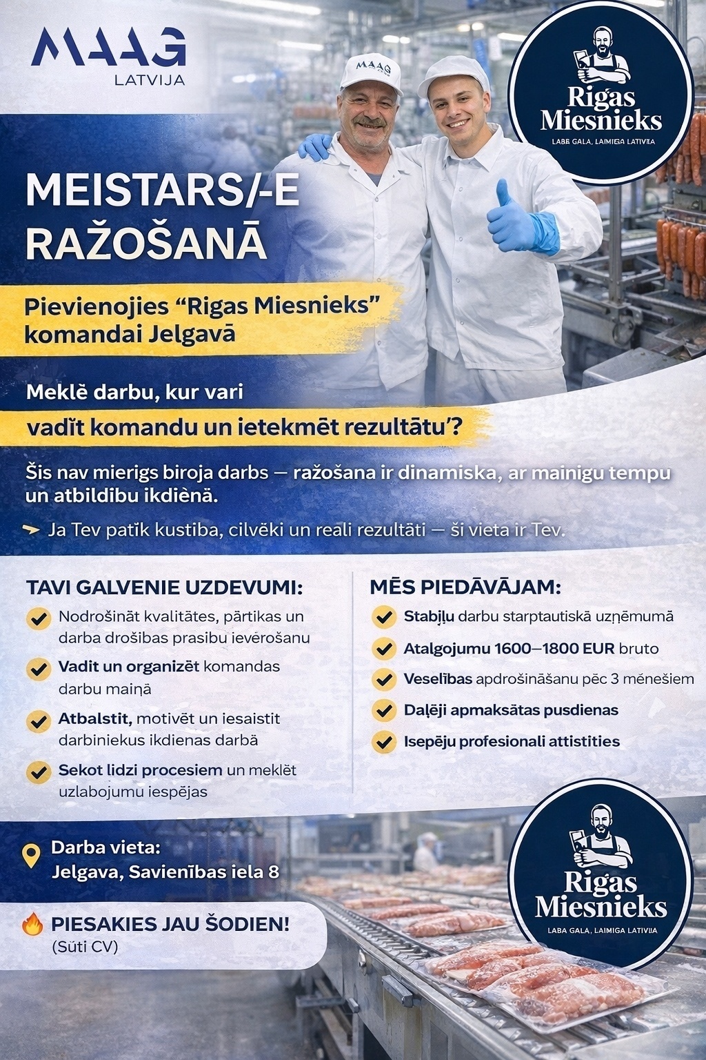 Maag Latvija, AS Meistars/-e ražošanā