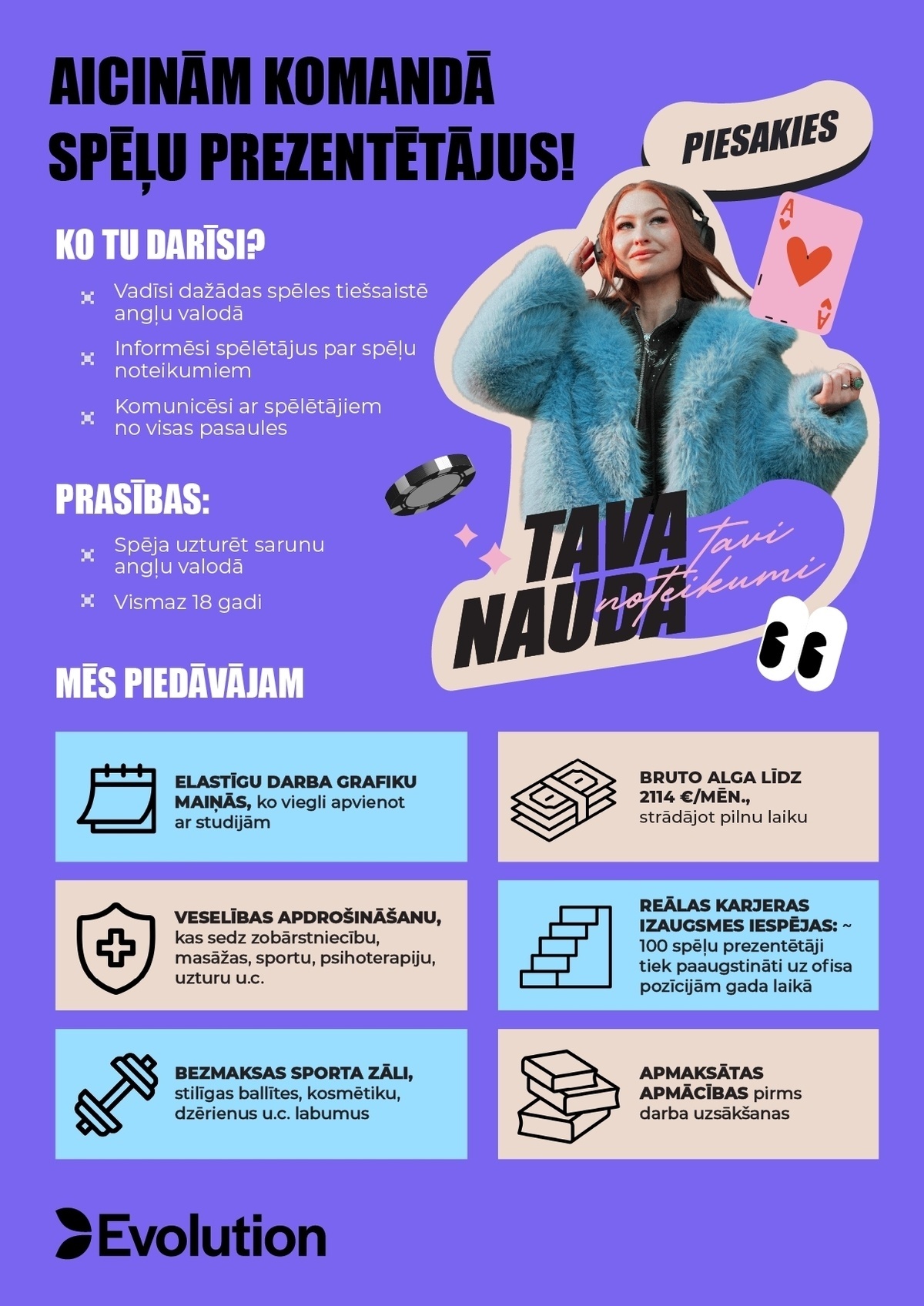 Evolution Latvia, SIA Spēļu prezentētājs/-a (Game Presenter)