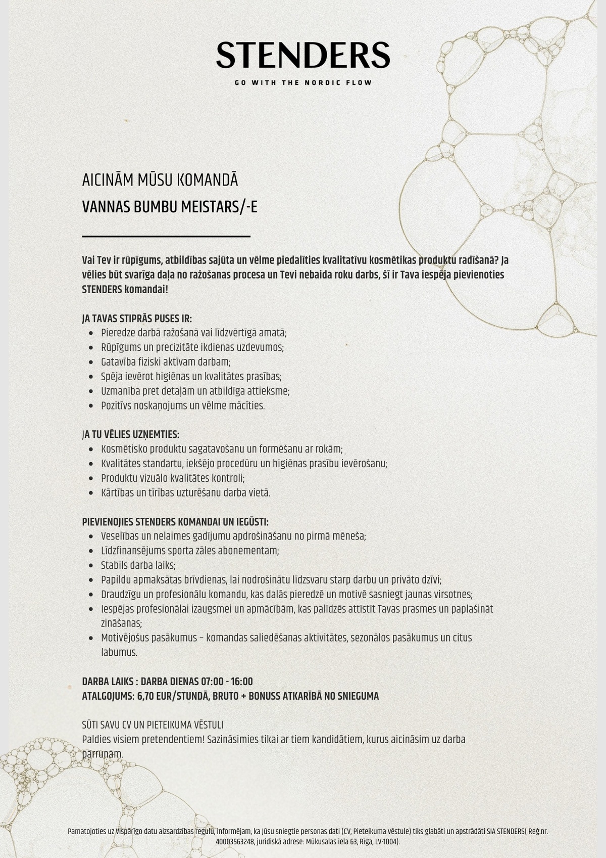 STENDERS, SIA Meistars/-e