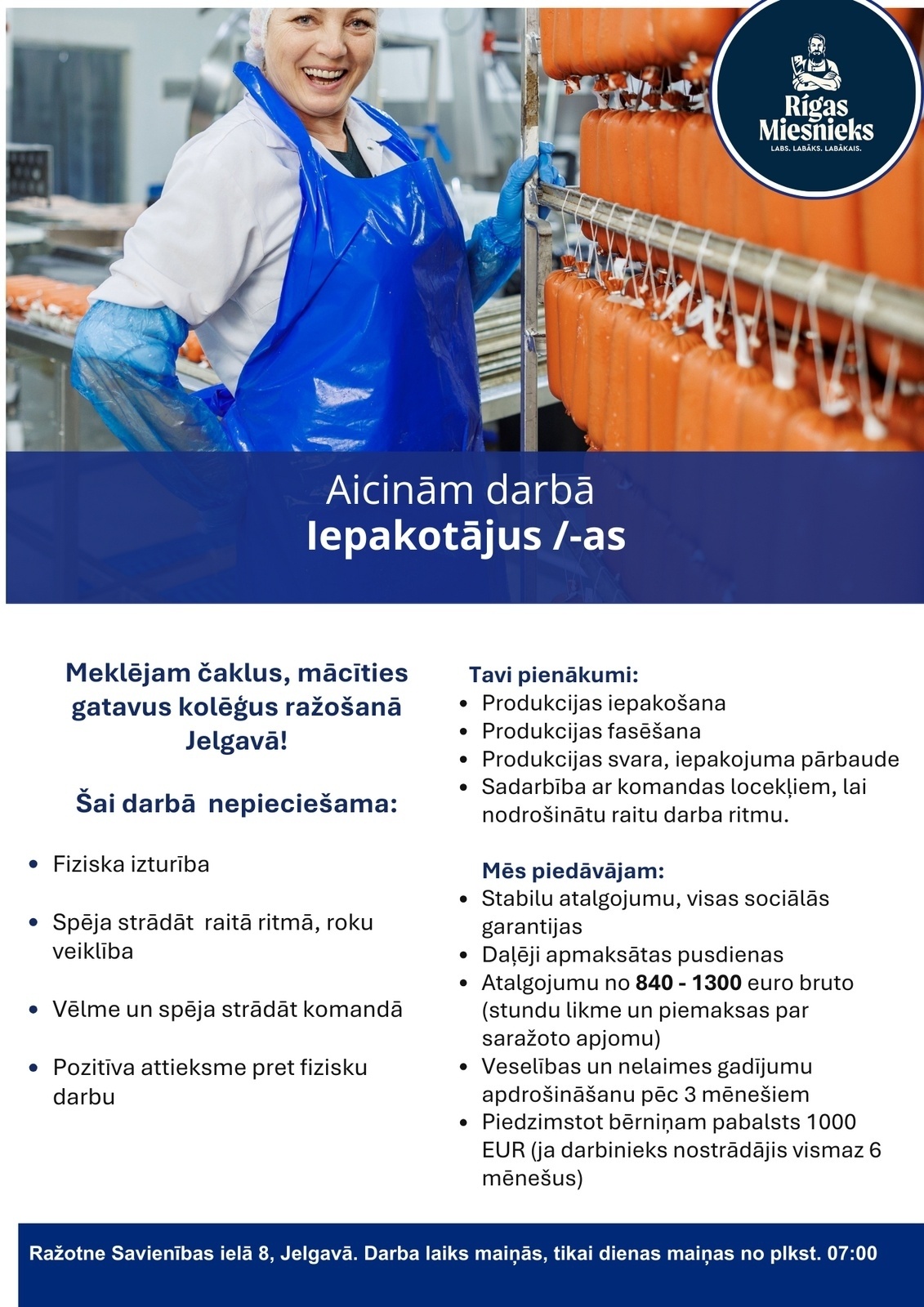 Maag Latvija, AS Strādnieks/-ce ražošanā